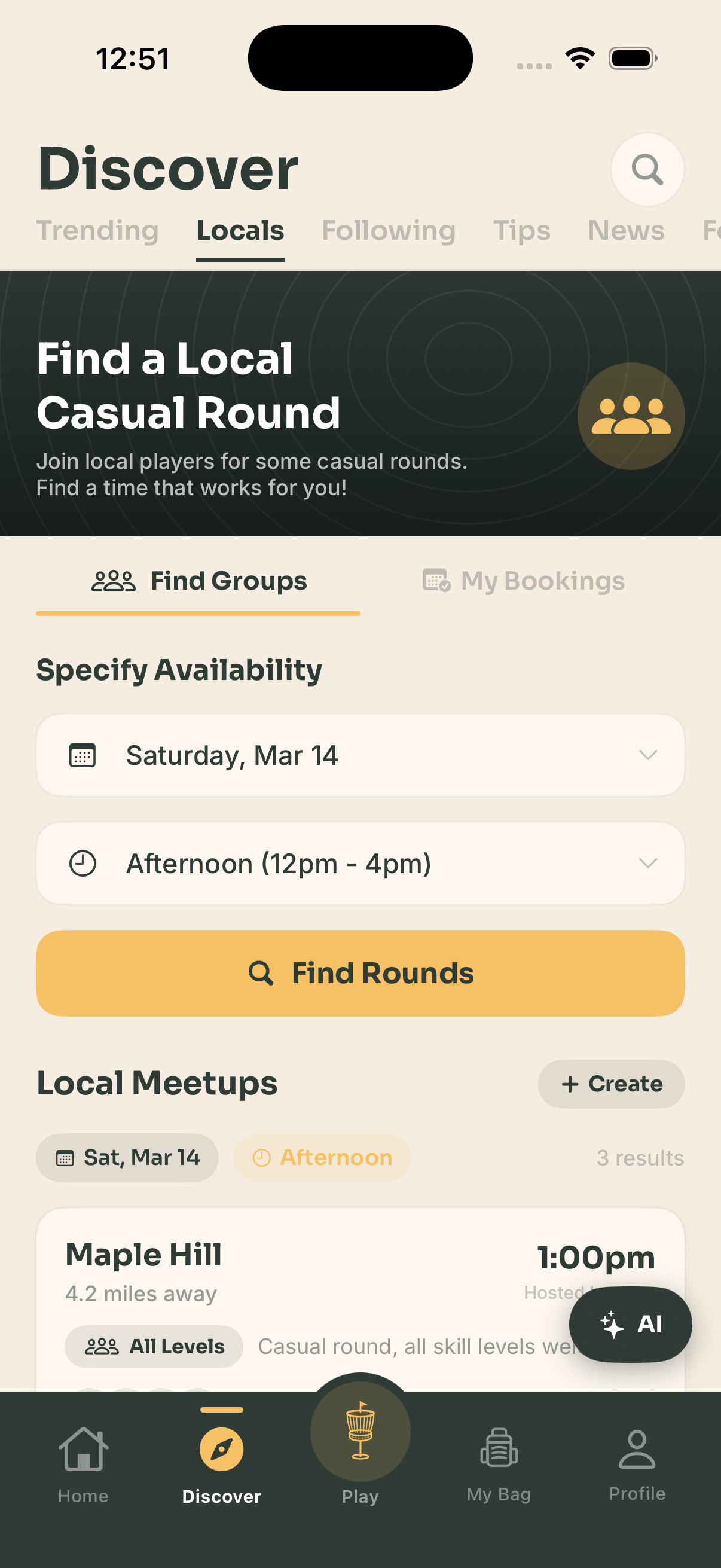 Find local players